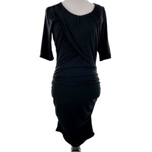 Liz large maternity for target womens dress XS black 3/4 sleeve bodycon maxi